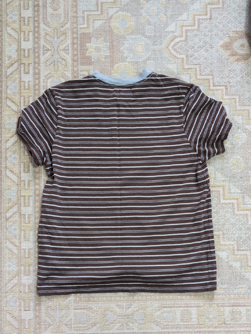 Damson Madder Ariel Relaxed Tee - brown/blue stripe - Picture 7 of 7